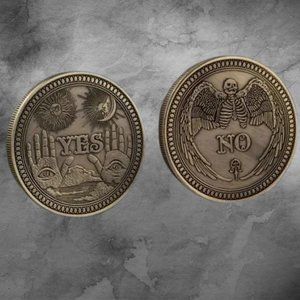 Yes Or No Coin Flip Toss - Antique Bronze Tone